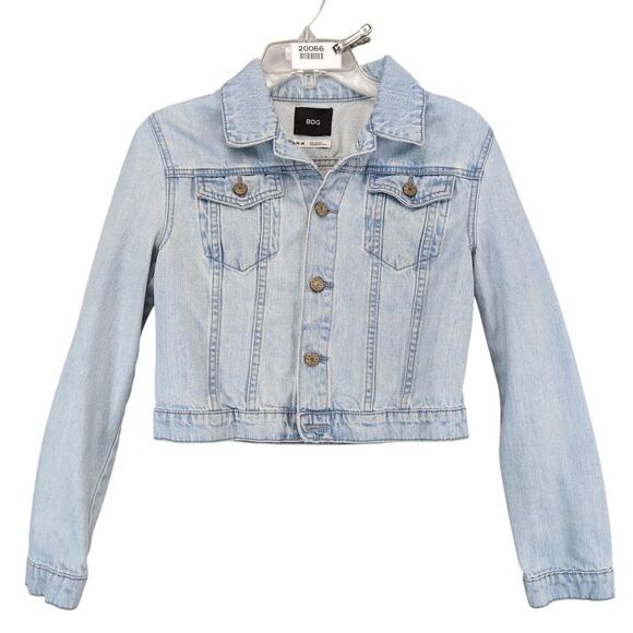 BDG Denim Women's M Button Front Cropped Jean Jacket, Urban Outfitters Y2K Retro - Picture 1 of 6